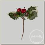 'Blumentag' VDD-06 Веточка декоративная с ягодами и шишками 1 шт. 16 см 01