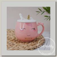 Кружка Pretty 330 мл 10 х 11.5 х 10.2 см Face unicorn closed eyes CY-8235-03