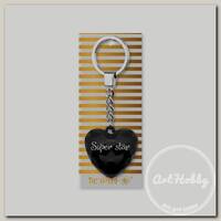 'Be Happy' Брелок 'Сердечко' B&G 4.3 х 4 см 'Super star', чёрный 06