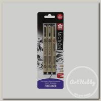 'Sakura' Набор капиллярных ручек Pigma Micron 3шт (0.25мм 0.45мм + Ручка Pigma Brush) BLXSDK3AS
