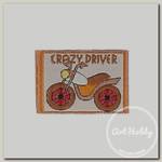 'Annet' Нашивка вышитая № 4 4-567 crazy driver 3х2.5 см