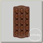 Форма силиконовая 'S-CHIEF' для конфет SPC-0132 21 x 10.5 x 2 см 'сердечки' - 15 ячеек