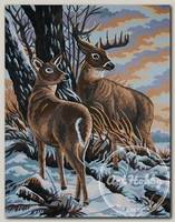 Канва/ткань с рисунком 'Collection D`Art' серия 10.000 40 см х 50 см 10419 Олень