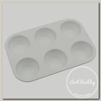 Форма силиконовая 'S-CHIEF' для пирожных SPC-0322 27.3 x 18.5 x 4.2 см 'круглые' - 6 ячеек