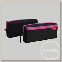 'ErichKrause' Пенал квадро с двумя отделениями 48999 5 х 21 х 10 см Black&Pink 48999