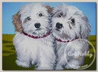 Канва/ткань с рисунком 'Collection D`Art' серия 10.000 40 см х 50 см 10401 Щенята