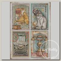 'Stamperia' Бумага рисовая DFSA4647 21 x 29.7 см Lady Vagabond Lifestyle 4 cards / Леди скиталец Стиль жизни, 4 открытки