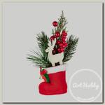 'Blumentag' VDD-60 Веточка декоративная 1 шт. 19 см 01 с ягодками в сапожке