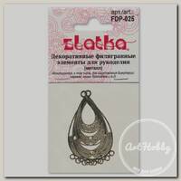 'Zlatka' Филигранные элементы FDP-025 3.4 см капля 4 шт под золото