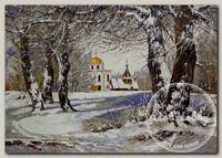 Канва/ткань с рисунком 'Матренин посад' №14 37 см х 49 см 1855-1 Г 'Воскресное утро'