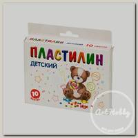 'Мишка' Пластилин классический KNYB-10 ( в картонной упаковке с европодвесом ) 10 цв. ассорти