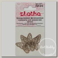'Zlatka' Филигранные элементы FDP-015 2.5 см бабочка 4 шт под золото