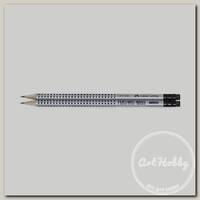'Faber Castell' Чернографитовый карандаш GRIP 2001 c ластиком заточенный