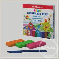'ErichKrause' Классический пластилин Monsters Neon со стеком 180 г 12 цв. 50556