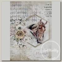 'Stamperia' Бумага рисовая DFSA4580 21 x 29.7 см Horses lady frame / Лошади, рамка