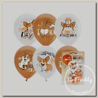 'Патибум' Набор шаров №5 30 см 5 шт. WHITE&ORANGE 1 ст. 2 цв
