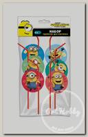 Набор трубочек для коктейля 6 шт. 'Minions 2' (3D дизайн) 287113