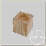 Заготовка для декорирования 'Mr. Carving' ПР-37 Подсвечник малый сосна 5.5 х 5.5 х 5.5 см .