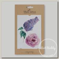 'Miami Tattoos' Акварельные переводные тату 14 г 22 х 13.5 см MT0031 'Lilac & Rose'