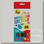 'Лео' 'Учись' Набор цветных карандашей LNSCP-24 заточенный 24 цв. .