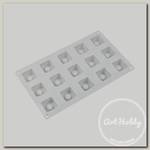 Форма силиконовая 'S-CHIEF' для пирожных SPC-0312 30 x 17.5 x 2.5 см 'кубики' - 15 ячеек