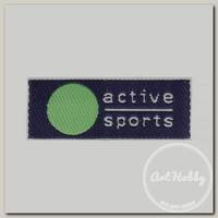 'Annet' Нашивка вышитая № 2 2-012C active sports т.синий/салат. 4х2 см
