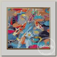 'Color-Kit' Открытка по номерам с декором 30 x 30 см Радужные рыбки BC006